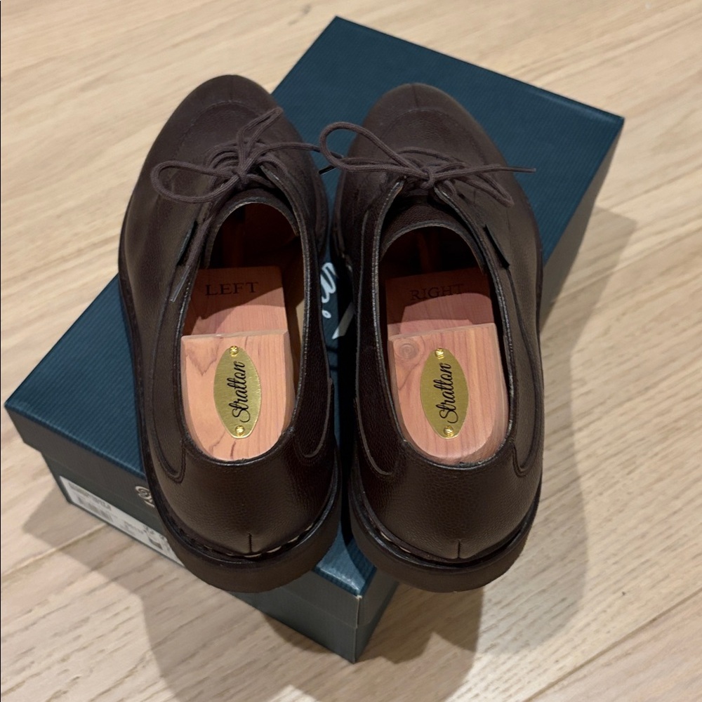 Men's Brown Leather Derby Shoes - Classic Lace-Up - Picture 5 of 10